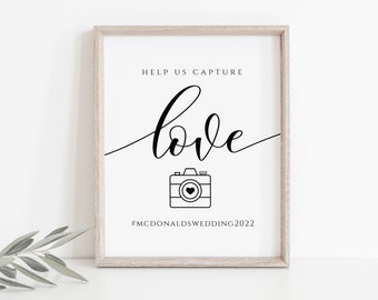 Help us Capture the Love Sign, Wedding Instagram Sign, Hashtag Sign, Wedding Hashtag Sign, TEMPLETT, WLP-SOU 3627