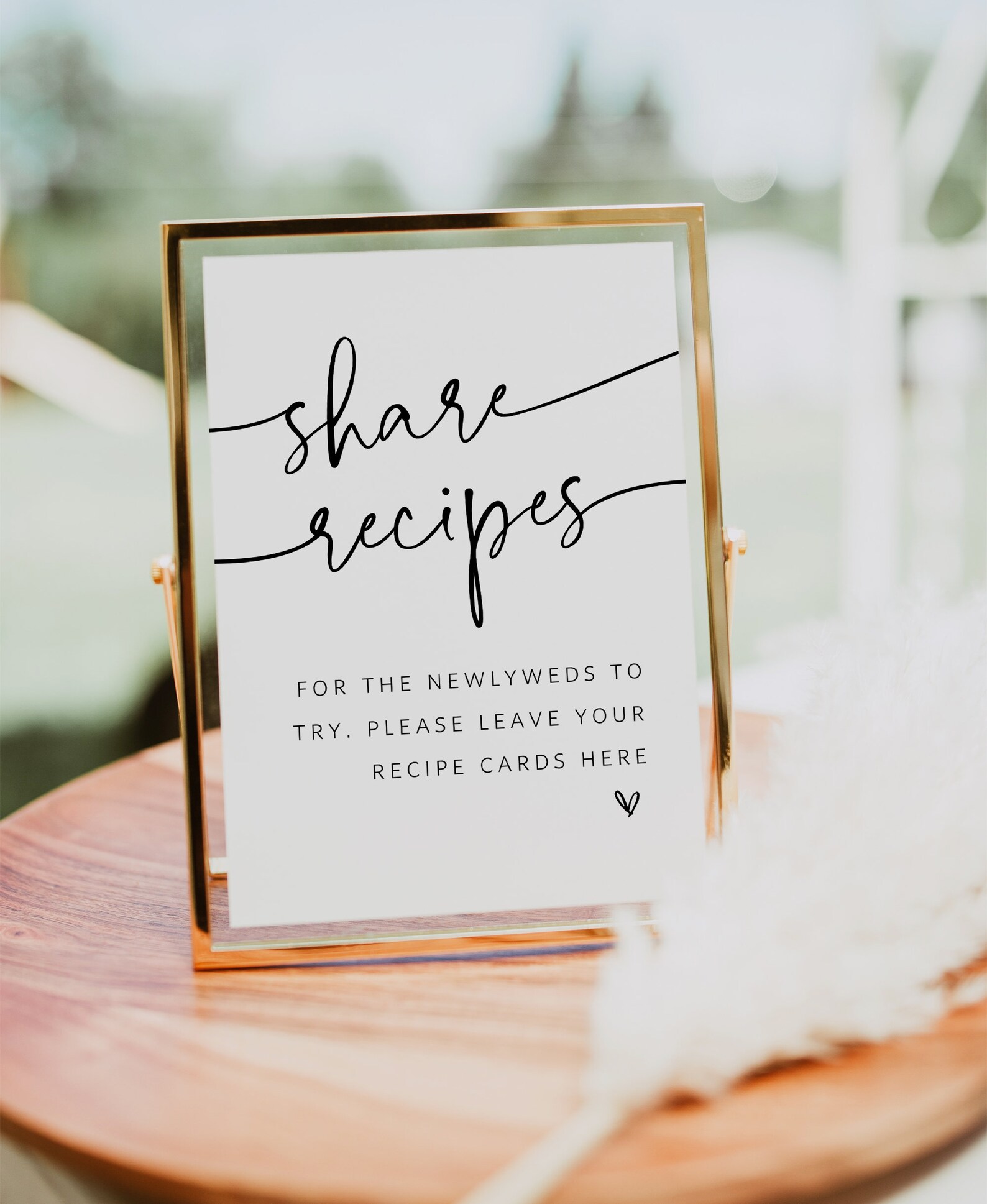 Minimalist Recipe Sign and Card Set, Recipes Insert Card, Diy Recipe ...