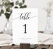 Wedding Table Numbers Printable, Table Numbers Template, Calligraphy Table Numbers, 5x7, 4x6, 3x5, Edit with TEMPLETT, WLP-SOU 690