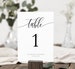 Wedding Table Numbers Printable, Table Numbers Template, Calligraphy Table Numbers, 5x7, 4x6, 3x5, Edit with TEMPLETT, WLP-SOU 690 