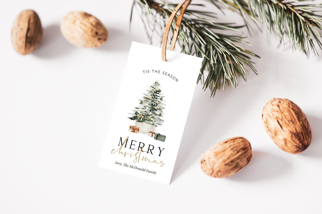 Christmas Trees Tag, Christmas Gift Tag, Holiday Gift Tag Template ...