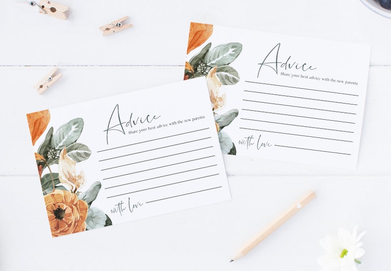 Boho Baby Shower Advice Card Printable Baby Predictions Card Etsy