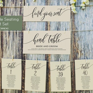 Wedding Seating Chart Template, Wedding Seating Chart Printable, Wedding Seating Cards, Instant Download, TEMPLETT, WLP-SOU 913