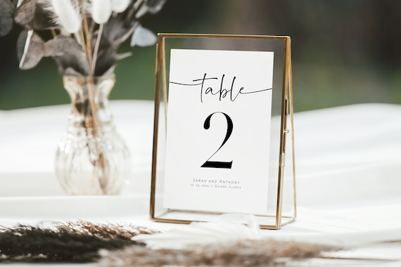 Minimalist Wedding Table Numbers, Modern Table Numbers, Templett Table Numbers, Reception Table Numbers, 5x7, 4x6, 3x5, WLP-PAL 4880