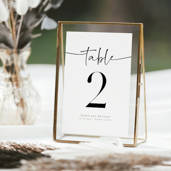 Minimalist Wedding Table Numbers, Modern Table Numbers, Templett Table Numbers, Reception Table Numbers, 5x7, 4x6, 3x5, WLP-PAL 4880