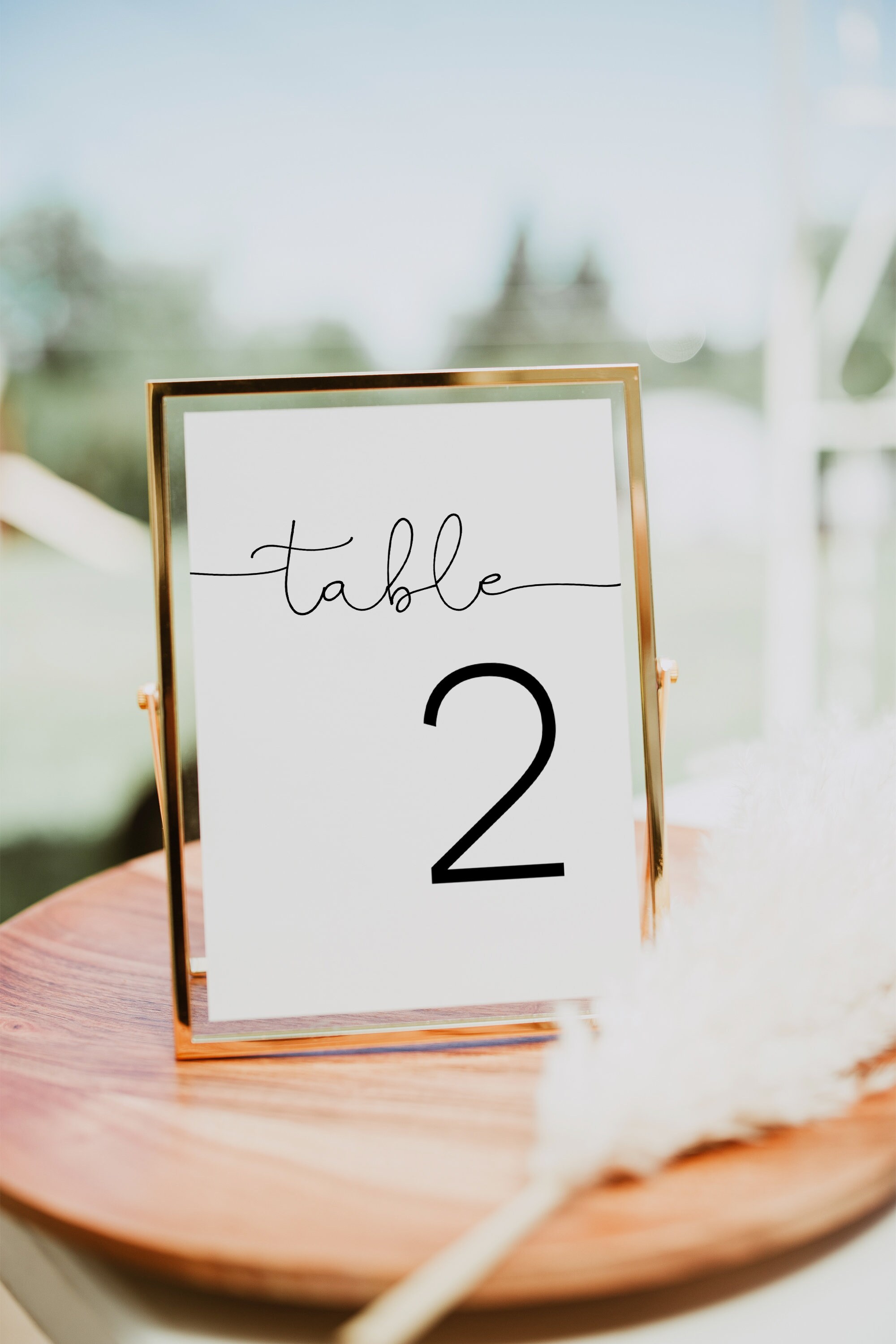 Script Wedding Table Numbers Printable, Table Numbers Template ...