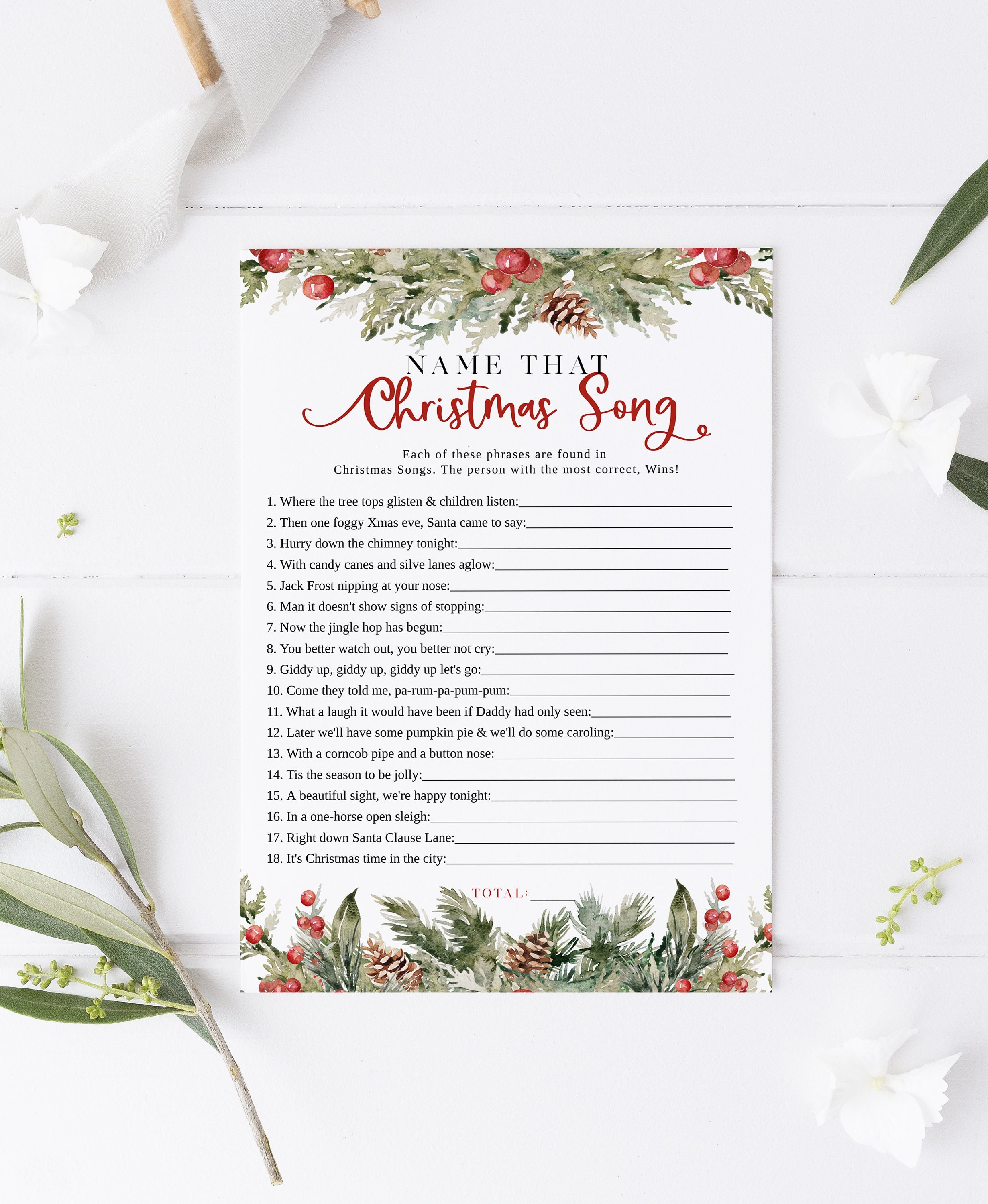 Name That Christmas Song Christmas Songs Game Holiday Party | Etsy