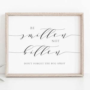 Be Smitten Not Bitten, Bug Spray Sign, Bug Spray Wedding, Outdoor Wedding Sign, Summer Wedding Sign, Rustic Wedding, TEMPLETT, WLP-SCR 4299