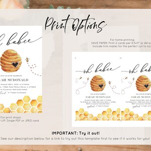 Bee Baby Shower Invitation, Baby Shower Bundle, Baby Shower Invitation Set, Bee Books for Baby Card, Diaper Raffle, TEMPLETT, WLP-BEE 3299 bild 5