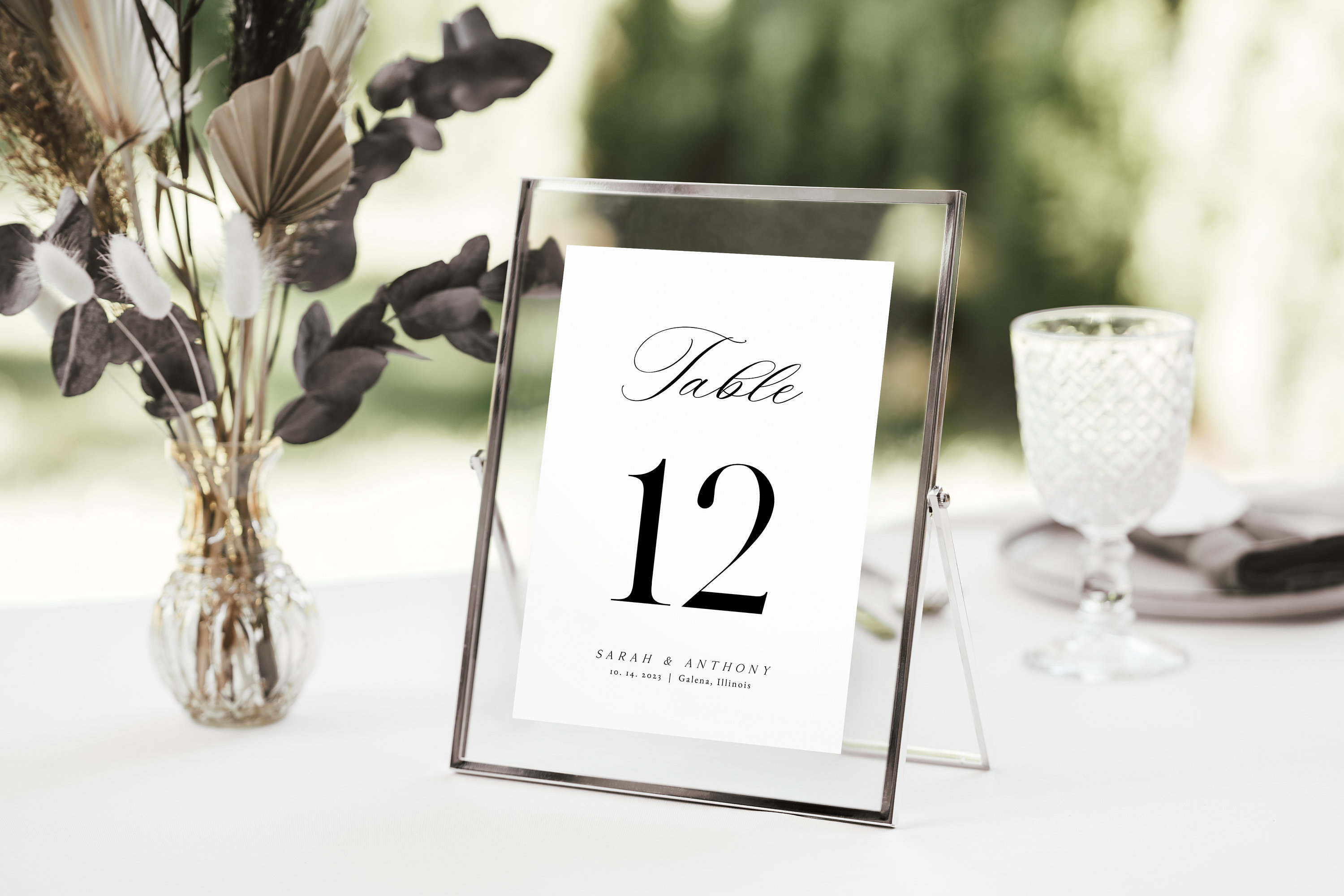 Minimalist Wedding Table Numbers, Calligraphy Table Numbers, Templett ...