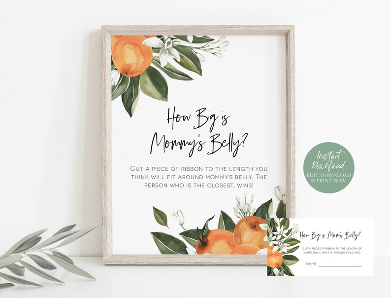 Citrus Baby Shower Game Bundle, Baby Shower Games, Orange Games Bundle, Customize Baby Shower Games, Edit with TEMPLETT, WLP-CIT 4211 image 4