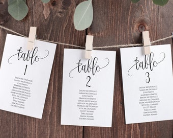 Seating Chart Cards,  Seating Chart Wedding, Printable Seating Plan, Seating Template, Horizontal Seating, TEMPLETT, 2 Sizes, WLP-ELE 997