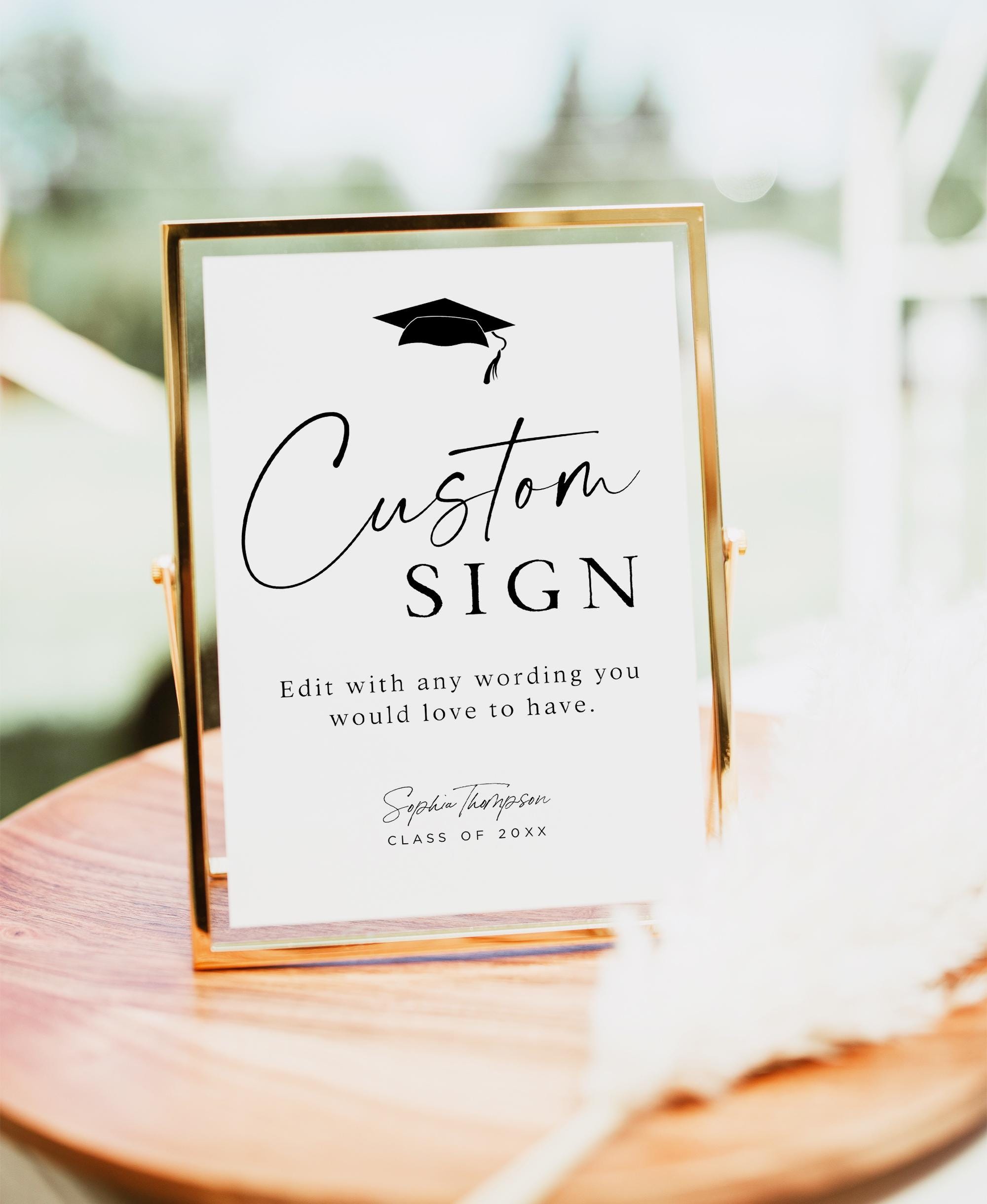 Graduation Signs Unity Graduation Editable Signs, Modern Custom Sign, Graduation Party, Create ...