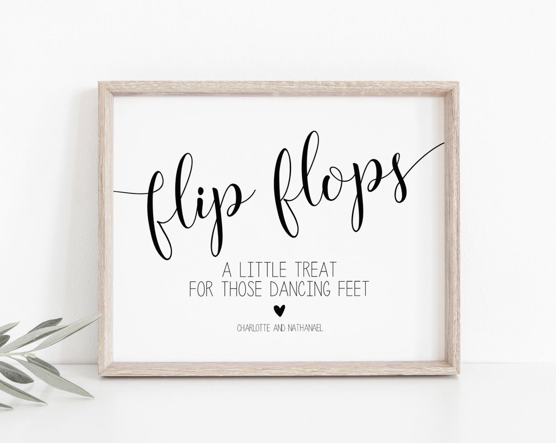 Flip Flops Wedding Sign Printable Wedding Sign Template | Etsy
