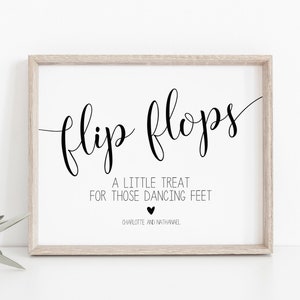 Flip Flops Wedding Sign Printable, Wedding Sign Template, Dancing Feet ...