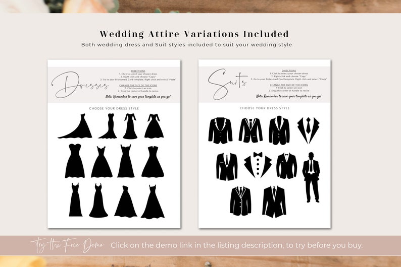 Editable Bridesmaid Information Card, Bridal Party Information Template, Bridal Proposal Card, Infographic, Edit with TEMPLETT, WLP-SIL 5252 image 4