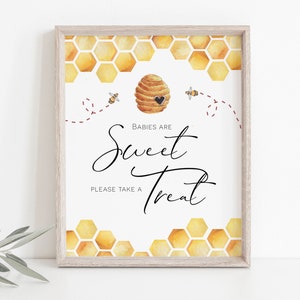 Bee Babies are Sweet Please take a Treat Sign, Bee Baby Shower Sign, Baby Shower Sign, 8x10, Favors Sign, TEMPLETT, WLP-BEE 3296