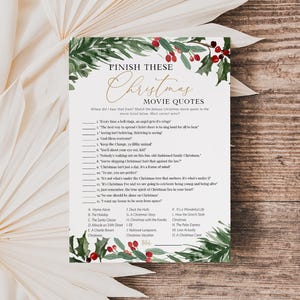 Christmas Movie Quotes Match Game, Christmas Movies Game, Holiday Party Game, Christmas Party, Edit with TEMPLETT, WLP-RHO 8069