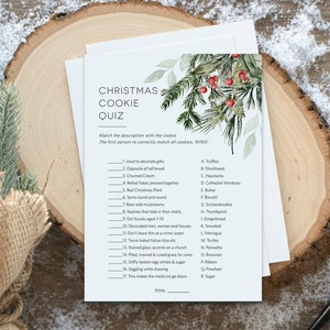 Christmas Cookie Quiz, Holiday Party Game , Christmas Party Game Card, Printable Game, Edit with TEMPLETT, WLP-CMI 5881