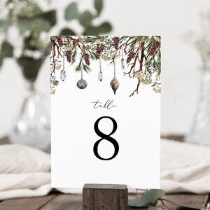 Christmas Table Numbers, Printable Table Numbers Template, Edit With ...