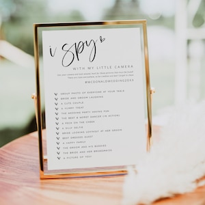 I Spy Wedding Game, Minimalist, Reception Game, Wedding Photo Hunt Game, Wedding Shower Fun Games, Edit with TEMPLETT, WLP-SIL 7728