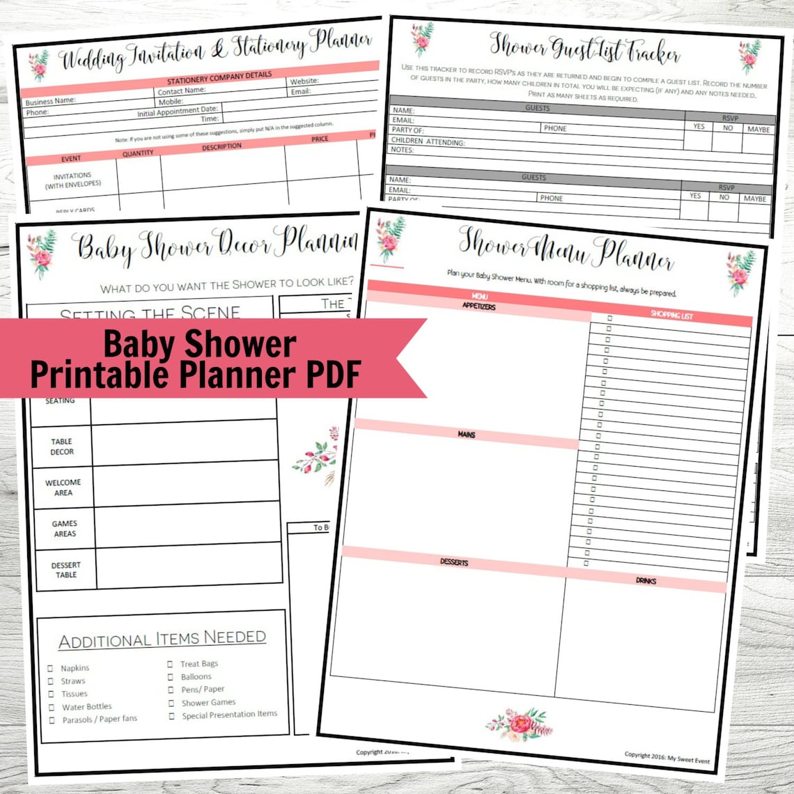 Baby Shower Planner Printable Baby Shower PDF Party Planner Etsy