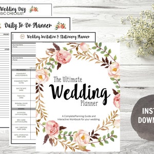 Wedding Planner, Printable Wedding Planner, Wedding Binder, DIY planning organizer, 8.5x11 Instant Download PDF image 5