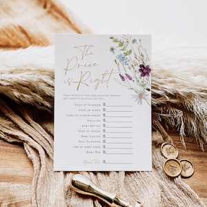 Wildflower Price is Right Game, Baby Shower Game, Printable The Price is Right, Floral Baby Printable Game, TEMPLETT, WLP-PRW 5315