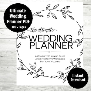 Hochzeitsplaner, druckbarer Hochzeitsordner, Hochzeits-Checkliste, DIY-Hochzeitsplaner, sofortiger Download, Hochzeitsbudget, druckbares Hochzeits-PDF