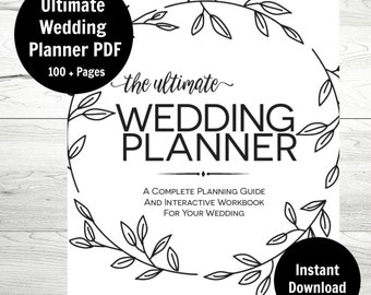 Wedding Planner, Printable Wedding Binder, Wedding Checklist, DIY Wedding Planner, Instant Download, Wedding Budget, Wedding Printable PDF