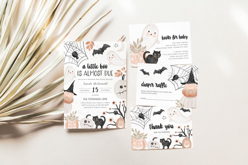 Halloween Baby Shower Invitation Bundle Baby Shower Etsy