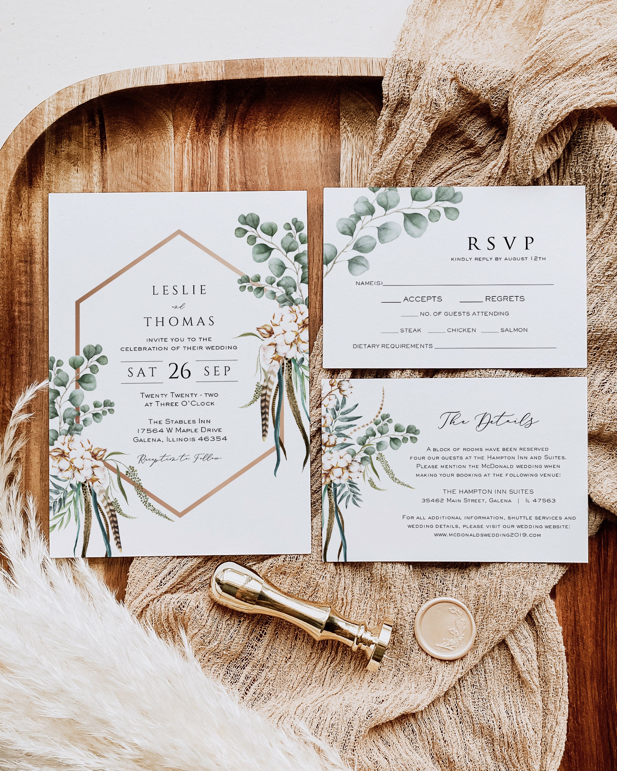 Boho Wedding Invitation Suite Wedding Invitation Printable Wedding Invitation Instant Download Edit With TEMPLETT WLP BOH 1349 Etsy Canada