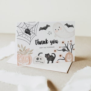 Halloween Thank You Card Template, Thank You Card Printable, Thank You ...
