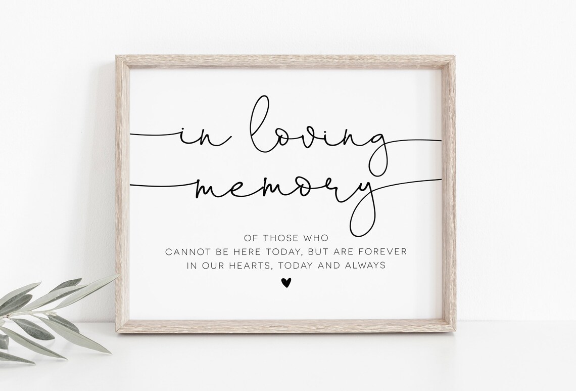 Script in Loving Memory Sign Wedding Sign Wedding Memory - Etsy