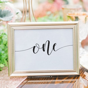 Table Numbers Printable, Script Table Numbers Template, Set 1-40 Numbers, 5x7&quot;, Instant Download, Wedding Table Numbers, WLP-SOU 1192