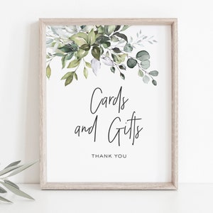 Cards and Gifts Sign, Greenery Cards Sign, Gifts Table Sign, Books and Cards Sign, Greenery Cards and Gifts, TEMPLETT, WLP-HER 1475