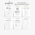 Minimalist Baby Shower Game Bundle, Baby Shower Games, Games Bundle, Customize Baby Shower Games, Edit with TEMPLETT, WLP-SIL 5334