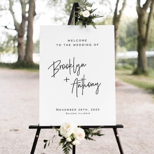 Wedding Welcome Sign, Welcome Poster, Printable Wedding Welcome, Calligraphy Welcome sign, Edit with TEMPLETT, WLP-PEN 2030