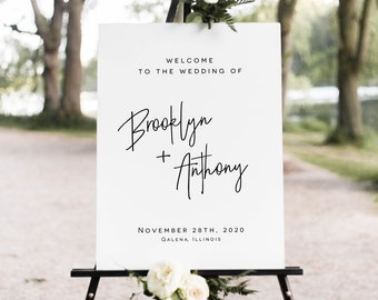 Wedding Welcome Sign, Welcome Poster, Printable Wedding Welcome, Calligraphy Welcome sign, Edit with TEMPLETT, WLP-PEN 2030