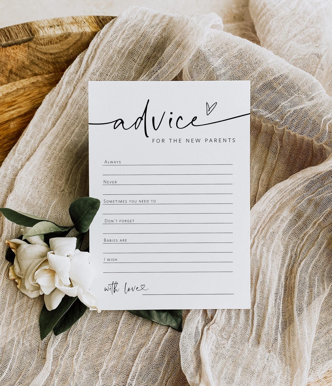 Minimalist Baby Advice Writing Cards, Modern Baby Advice Sign, Baby ...