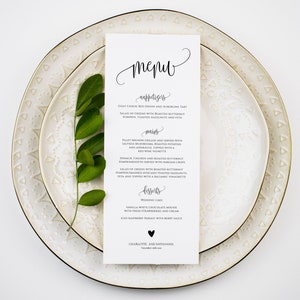 Wedding Menu Template, Wedding Menu Printable, Menu Template, Rustic Wedding Menu, Menu Card, Edit with TEMPLETT, WLP-ELE 110