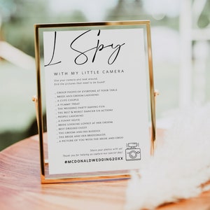 I Spy Wedding Game, Minimalist, Reception Game, Wedding Photo Hunt Game, Wedding Shower Fun Games, Edit with TEMPLETT, WLP-SAL 5694