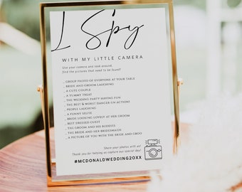 I Spy Wedding Game, Minimalist, Reception Game, Wedding Photo Hunt Game, Wedding Shower Fun Games, Edit with TEMPLETT, WLP-SAL 5694