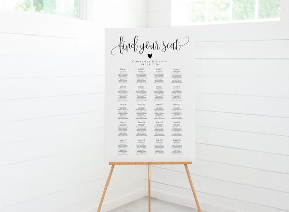 Wedding Seating Chart - Find your seat sign - 2b1Wedding – 2b1wedding