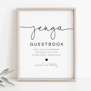Script Wedding Jenga Guestbook Sign, Printable Jenga Guestbook Template ...