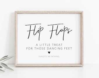 Flip Flops Wedding Sign Printable, Wedding sign Template, Dancing Feet Sign, Edit with TEMPLETT, Personalized, WLP- PEN 4447