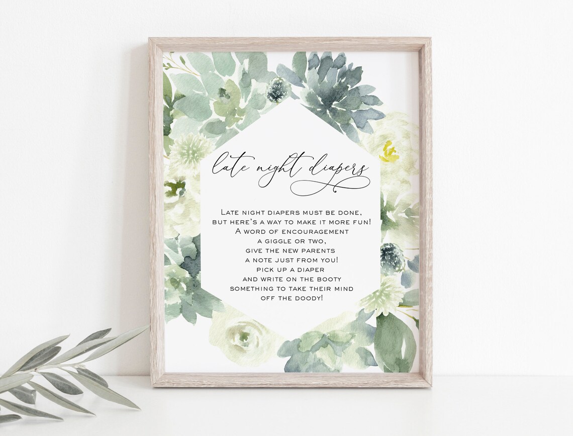 Printable Late Night Diapers Sign Diaper Thoughts Signs - Etsy