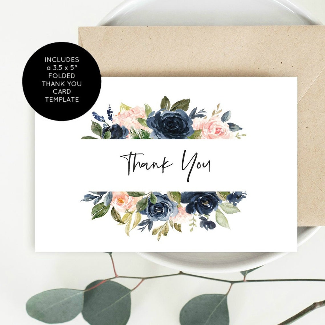 Navy Wedding Invitation Template Printable Wedding | Etsy