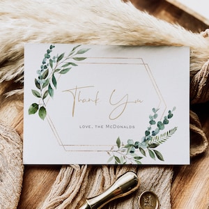 Greenery Dankeskarte, Dankeskarte druckbar, Dankeskarte, Greenery Danke, Hochzeit Dankeskarte, TEMPLETT, WLP-GBR 4332