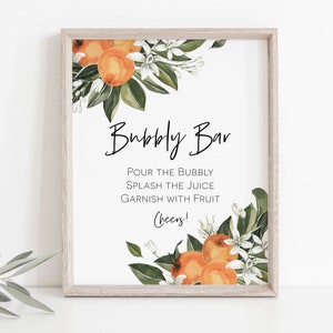 Citrus Bubbly Bar Sign, Templett Mimosa Bar Sign, Orange Peach Mimosa Bar Sign, Summer Mimosa Bar, Momosa Bar Sign, WLP-CIT 4249